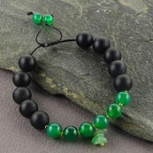 خرید دستبند سنگ عقیق سبز و عقیق سیاه در فروشگاه اینترنتی پوشاکچی-مشاهده قیمت و مشخصات